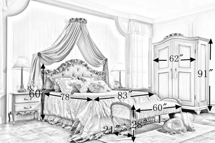ロココフランススタイル船長のベッド、 ベッドルームの新しいモデル仕入れ・メーカー・工場
