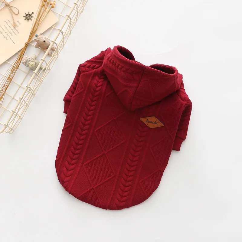 Japan and South Korea best-selling pet clothes autumn and winter knitted hoodie sweater Dog sweater jacket