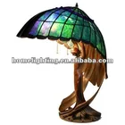 JL134 Tiffany Style Stained Glass Flying lady Pedestal Desktop large hotel project table lamp
