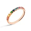 2019 jewelry fashion rainbow diamond band gem stone silver ring