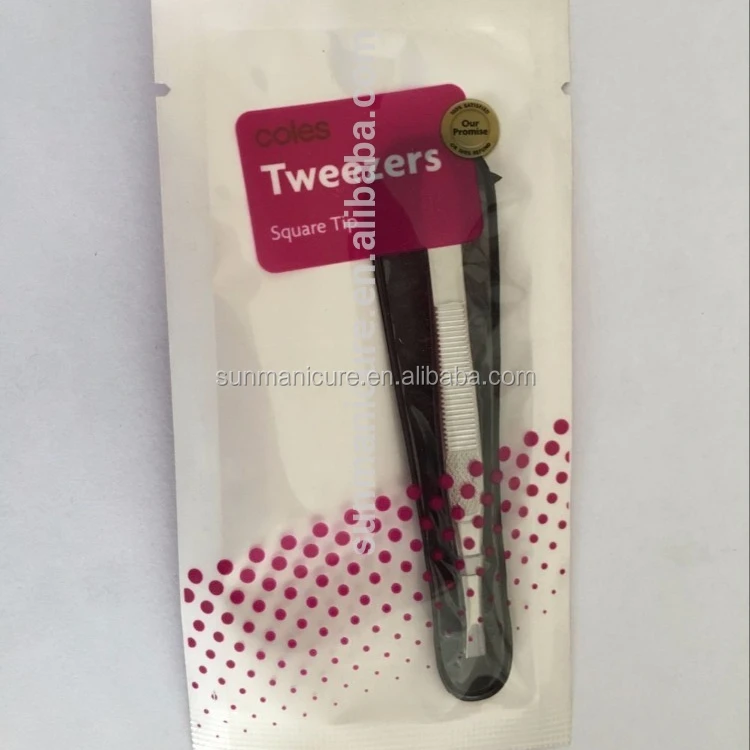 coles stainless steel high quality small size tweezers square tip eyebrow tweezers