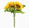Manufacturers artificial flowers sunflowers bunch wholesale wedding hand holding silk flower export home decoration