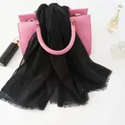 Black muslim scarf hijab head scarf spring summer beach scarf