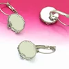 12mm Pure Stainless steel French hook earring 12mm Crown Cabochon Cameo Setting Blank base DIY findings no fade
