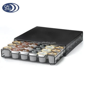 Black Metal Mesh Keurig K Cup Coffee Pod Capsule Storage Drawer
