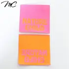 Custom Band Logo Straight Cut Famous Pink Cotton T-shirt Woven Labels Damask Clothing Label Maker