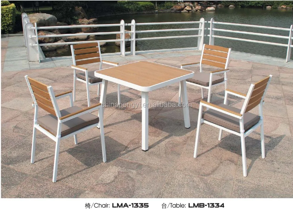 Dining Table And Chairs Set Modern, Cast Aluminum Made In China/Furniture Outdoor Furniture Coffee Shop Rattan Table