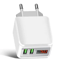 2 USB Port LED Display Universal Wall USB Charger Adapter for Mobile Phone 5V/3A Dual Port US/EU Plug
2 USB Port LED Display Universal Wall USB Charger Adapter for Mobile Phone 5V/3A Dual Port US/EU Plug