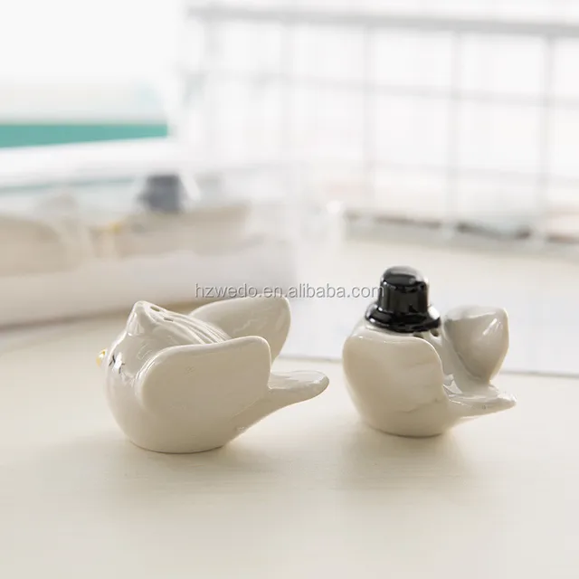 bird ceramics salt and pepper shakers wedding favors return