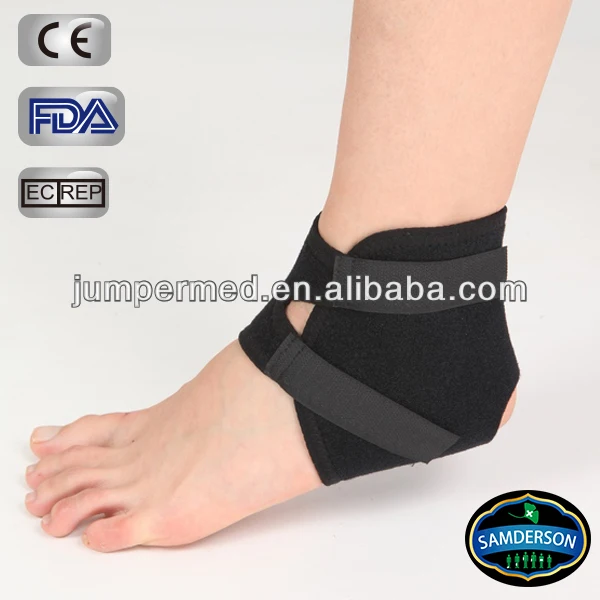 Multidirectional stretch neoprene, double hook closure, open toe and heel design double elastic strap adjustable ankle support