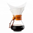 Classic Chemex Style 800ML FDA Standard Borosilicate Pour Over Glass Coffee Maker Custom Classic Glass Coffee Dripper
