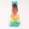 New Style Body Wave Ponytail Hair Ombre Color Clip In Hair Ponytail Beautiful Color Hair Extension Gifts For Children and Kids