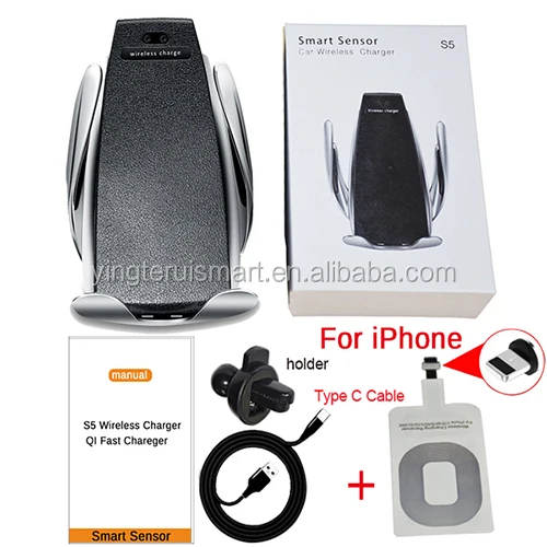 Chargeur de Voiture Sans Fil 10 W S5 Automatique De Serrage Rapide De Charge Support de Téléphone dans la Voiture pour iPhone xr Huawei Samsung téléphone intelligent - ANKUX Tech Co., Ltd