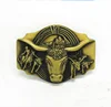 Texas cowboy style metal custom western belt buckle high quality 3D bull head shape alloy belt buckle