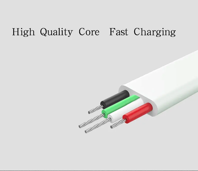 flexible flat fast charging data android phone USB charger micro USB cable - ANKUX.COM