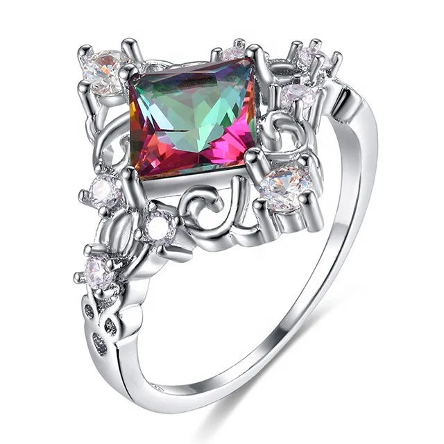 Square Colorful Zircon Wedding Engagement Rings for Women Personalized Creative Princess Rings Fashion Party Jewelry bague femme
Square Colorful Zircon Wedding Engagement Rings for Women Personalized Creative Princess Rings Fashion Party Jewelry bague femme