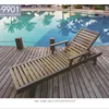 Outdoor furniture high quality adjustable wooden teak Pinus tabulaeformis sun lounger for wholesale