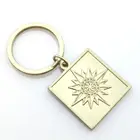 Metal Keyring Factory Engraved Custom Logo Gold Plate Keychain