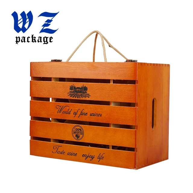 custom luxury gift wooden packaging red wine box