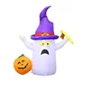 Halloween Inflatable Ghost, 4ft Lighted Blow Up Ghost Witch Hat Jack-O-Lantern Halloween Indoor Outdoor Yard Lawn Decoration