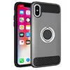 Shockproof PC TPU Car Absorption for iPhone X Case Magnetic Ring Rotatable