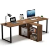 Tribesigns 94.5 inch Home Office Desk Computer Desk Extra Long Two Person Desk with Storage Shelves Double Workstation