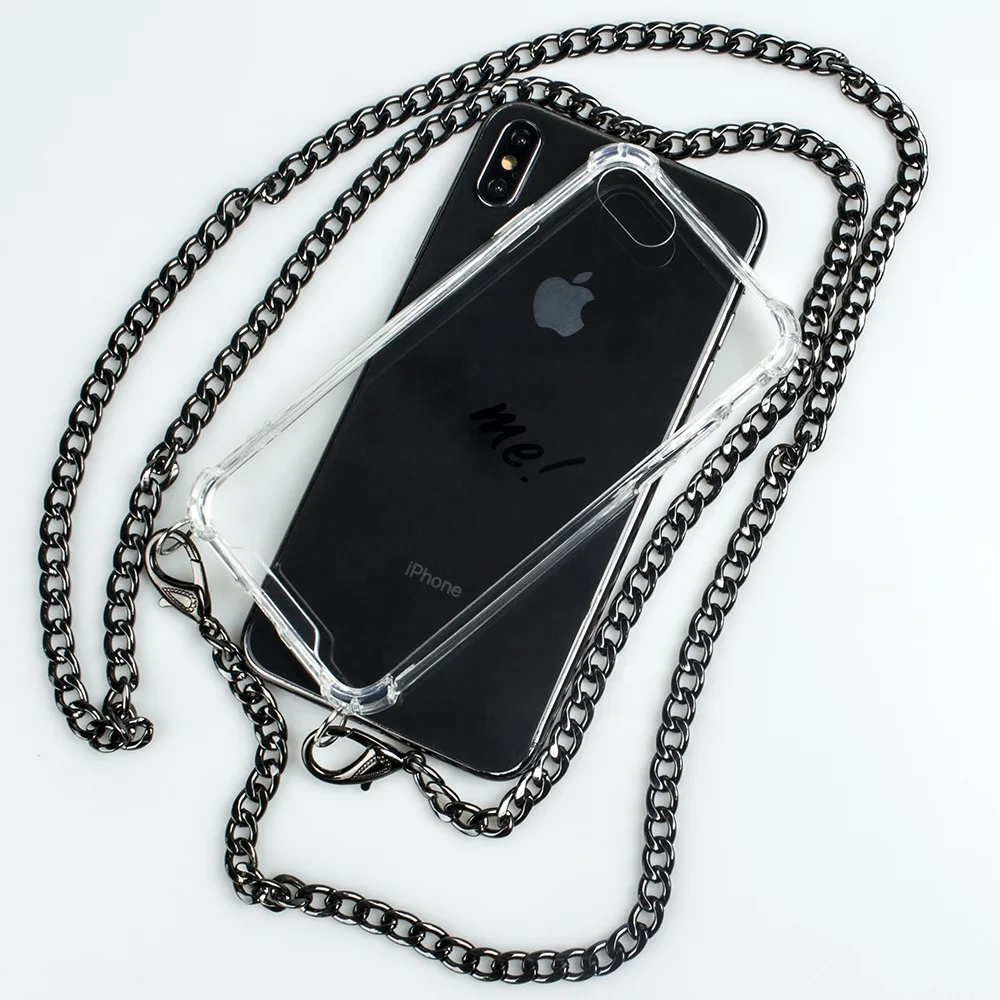 2019 new arrival necklace crossbody Chain Clear shockproof transparent Phone Case with metal cord
2019 new arrival necklace crossbody Chain Clear shockproof transparent Phone Case with metal cord