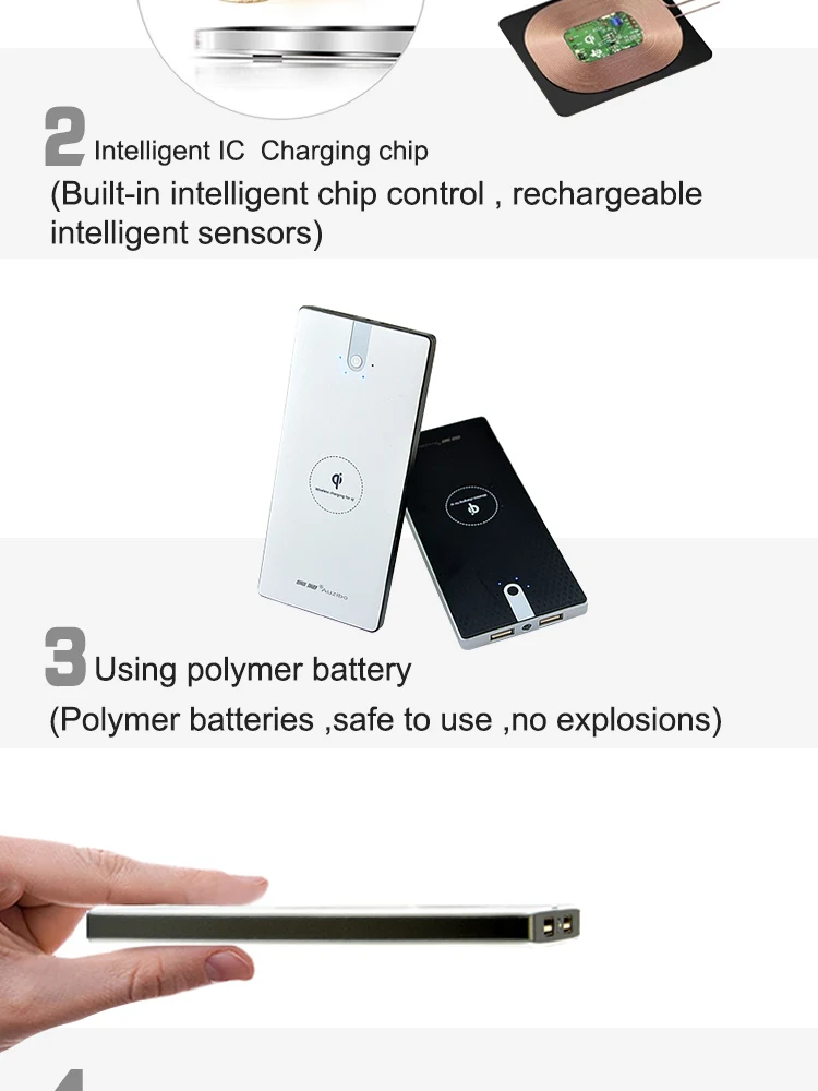 New Hot 20000 mAh Power Bank QI Universal Portable Smart Pad Wireless Charger Charging Pad with USB port - ANKUX.COM
