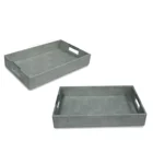 custom food serving wooden leather gift tray for wedding