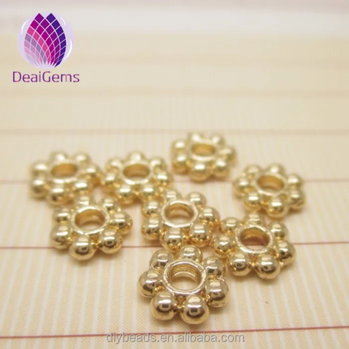 

Wholesale cheap 24k plated gold spacer Round beads for DIY handmaking jewelry, Gold plating