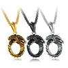 Marlary Gold Plated Ouroboros Norse Dragon Pendant Viking Necklace Men Jewelry