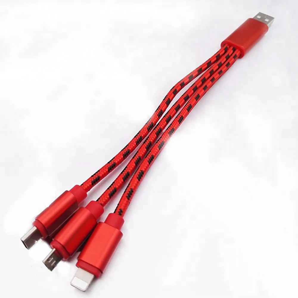 Wholesale Universal Nylon 3 in 1Data USB Cable Fast Charging Cable For Mobile phone - ANKUX.COM