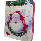 glittered paper shopping bag with Santa printing
