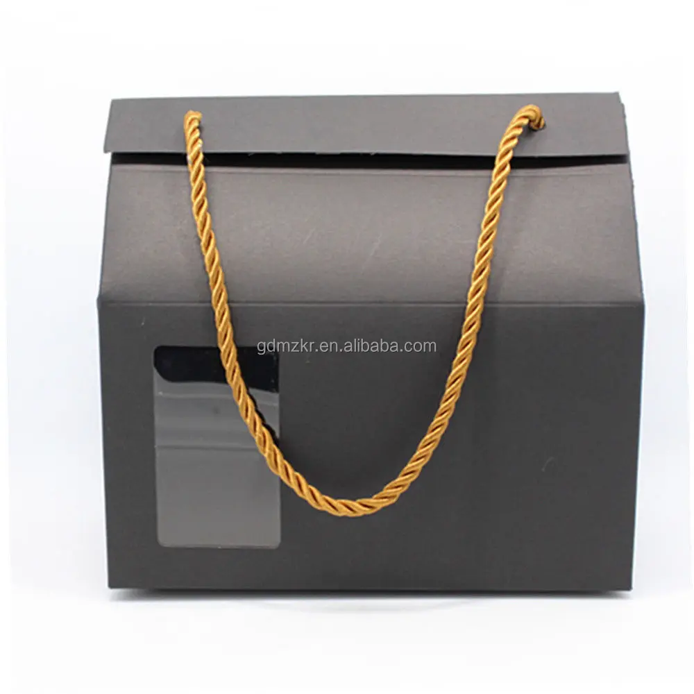 custom packaging paper box kraft paper cardboard handle gift