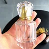 High End Crystal Clear 50ml Glass Perfume Bottle with Rhinestone