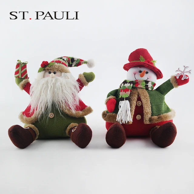 santa claus plush snowman kids handmade doll stuffed christmas