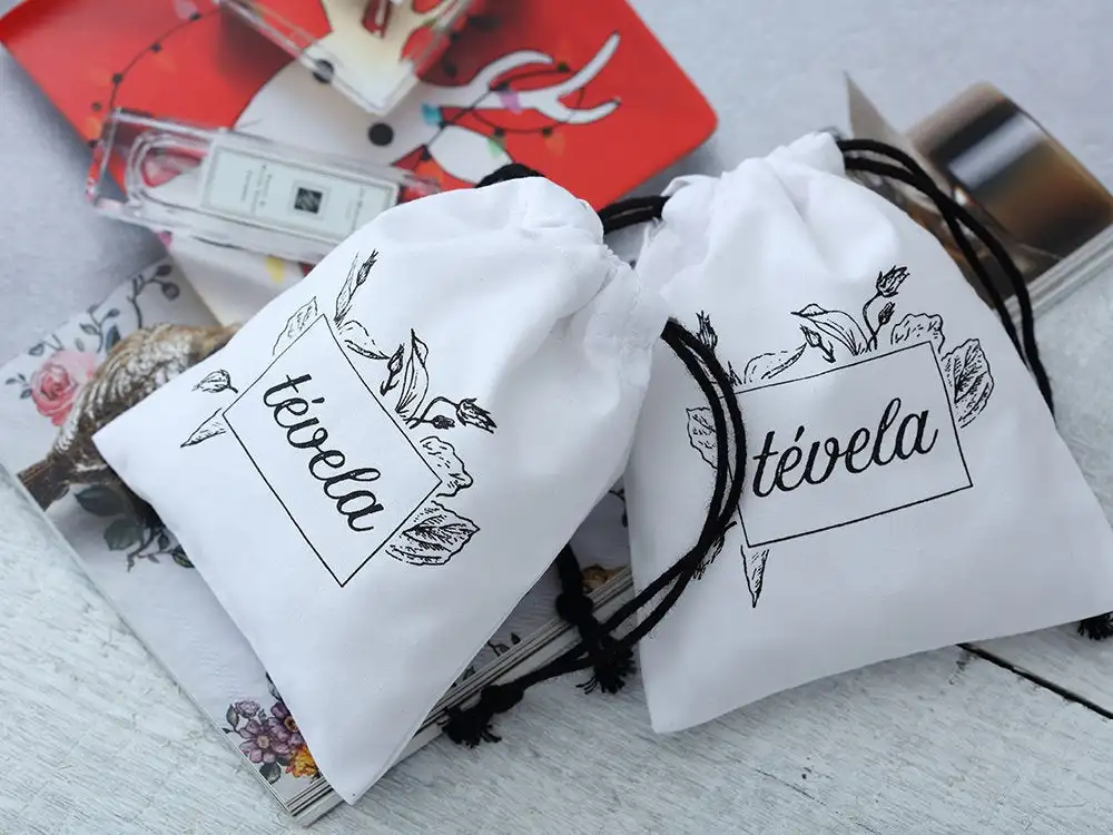 textile pouch soft kid storage custom twill bag with drawstring