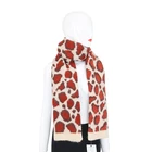 Leopard-print jacquard wool knitting scarf for women