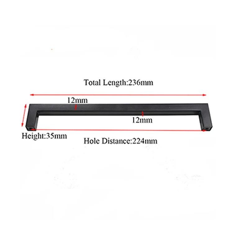 224mm length Black Cabinet Handle Square Furniture Hardware Stainless Steel Kitchen cabinet Wardrobe Drawer Pulls
224mm length Black Cabinet Handle Square Furniture Hardware Stainless Steel Kitchen cabinet Wardrobe Drawer Pulls
