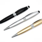 Promotional Engraving Logo Ballpoint Pen USB Flash Drive With Touch Pen