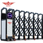 New design auto aluminum alloy metal sliding retractable security gate with small door