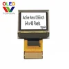 0.66 inch 0.66'' 0.66inch white 20 pin 4-wire SPI interface small oled display UG-6448HLBEG15 with DCDC inside connector type