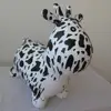 black transfer print inflatable milking cow children jumping animals