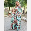 MY-039 Fashion boutique mommy and me dress designs floral print bohemia mxi long dress with long sleeve Spring ladies clothing