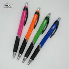 High quality and low price push button retractable sunset pen with black rubber comfort grip