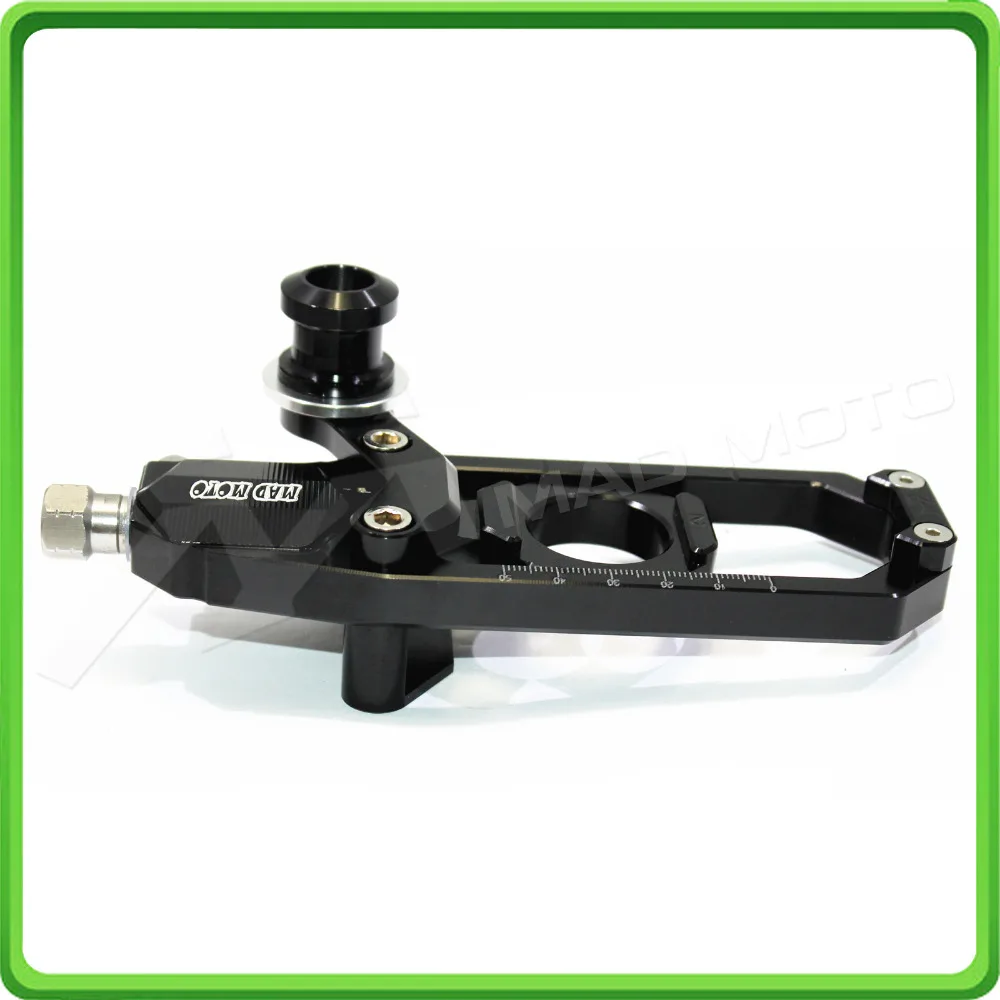 Motorcycle Chain Tensioner Adjuster with paddock bobbins kit for Yamaha R1 YZF-R1 2007 2008 2009 2010 2011 2012 2013 2014 Black (9)