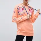 Fashion Women Casual Embroidery Hoodies Orange Sweatshirts Ladies Spring Autumn Hoodies Tops STb-0257