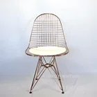 Modern Design Classic Metal Wire Chair Chromed Rose Gold Color steel wire chair