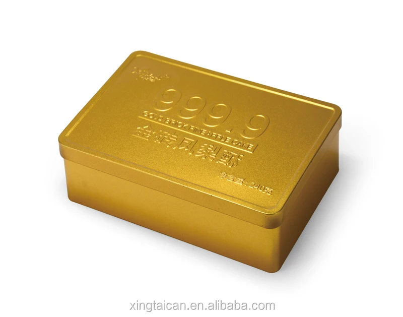 Custom Printed Golden Embossing Tin Box