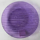 round purple colored tempered glass dish